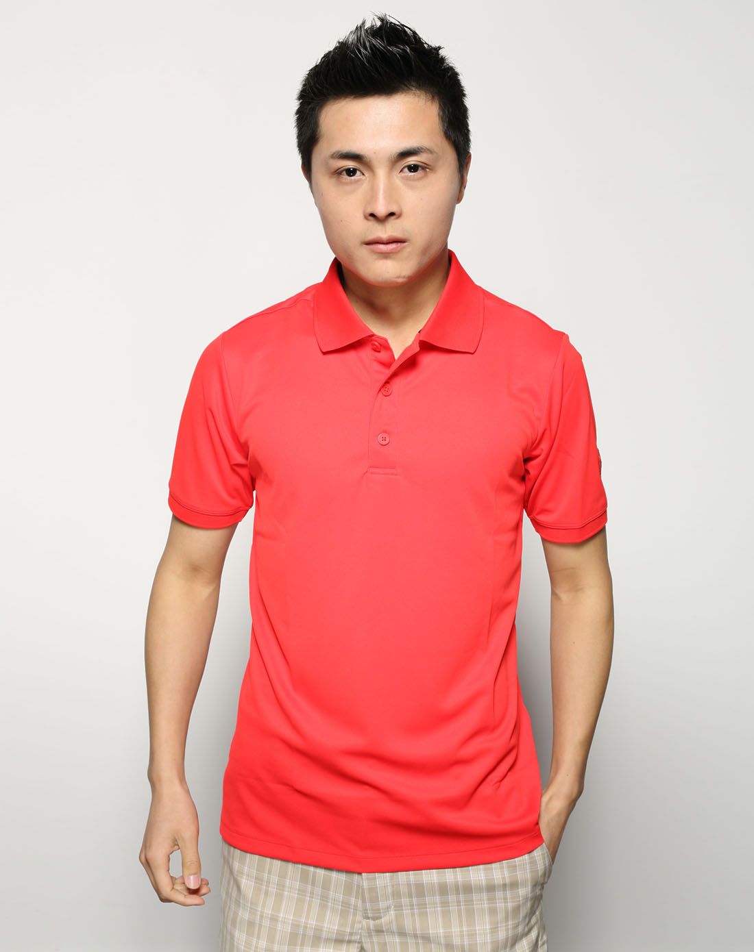 夏日风尚之选 阿迪达斯adidas男女装男子红色短袖Polo衫（货号 X24792）