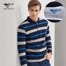 纯棉翻领条纹长袖Polo衫 男士衣橱中的经典与时尚